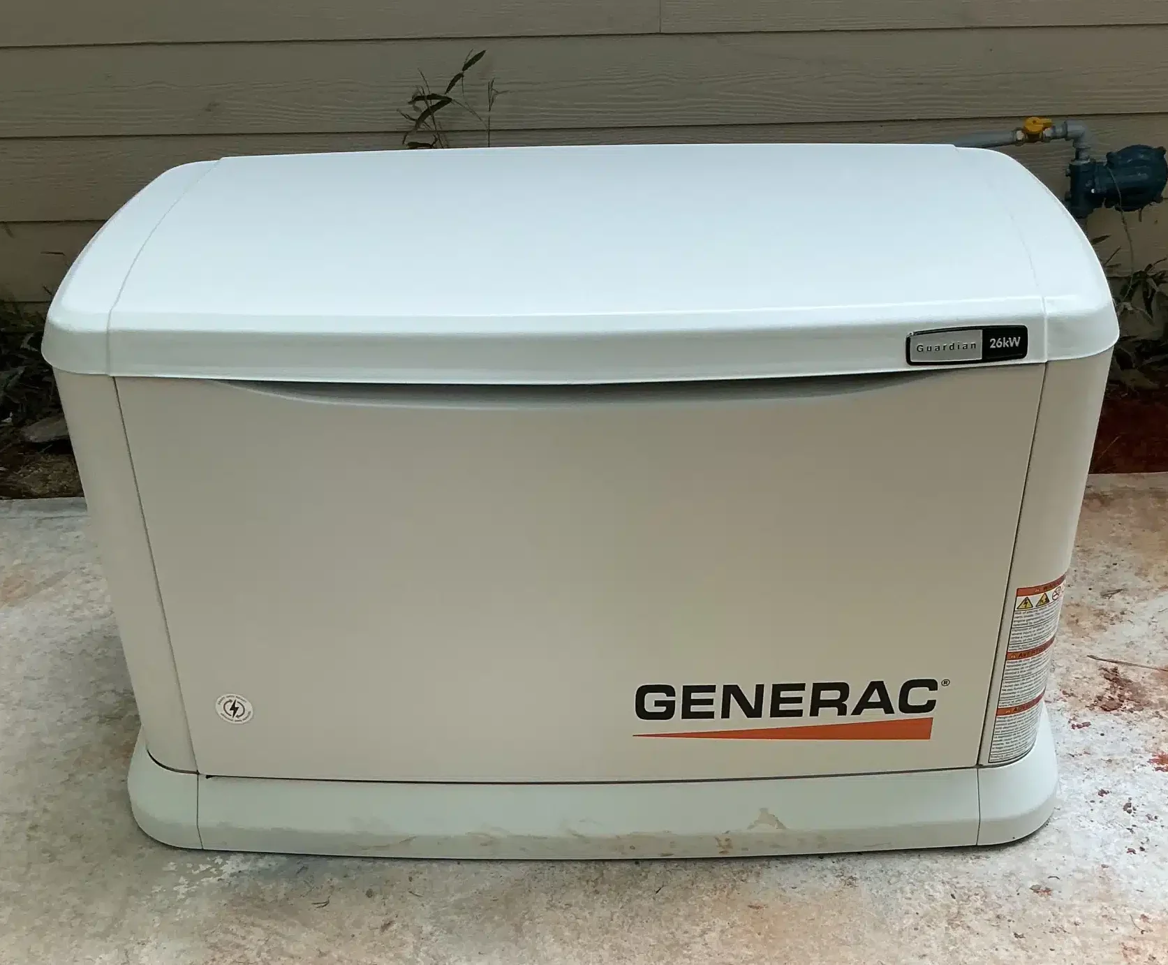Generac whole home generator installation on residential property