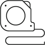 electrical measurement tape measure icon
