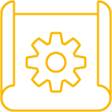 gear and blueprint service icon